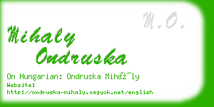 mihaly ondruska business card